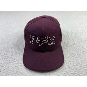 Fox Racing Hat Cap Snap Back One Size Burgundy Red Logo Mens Motocross MX